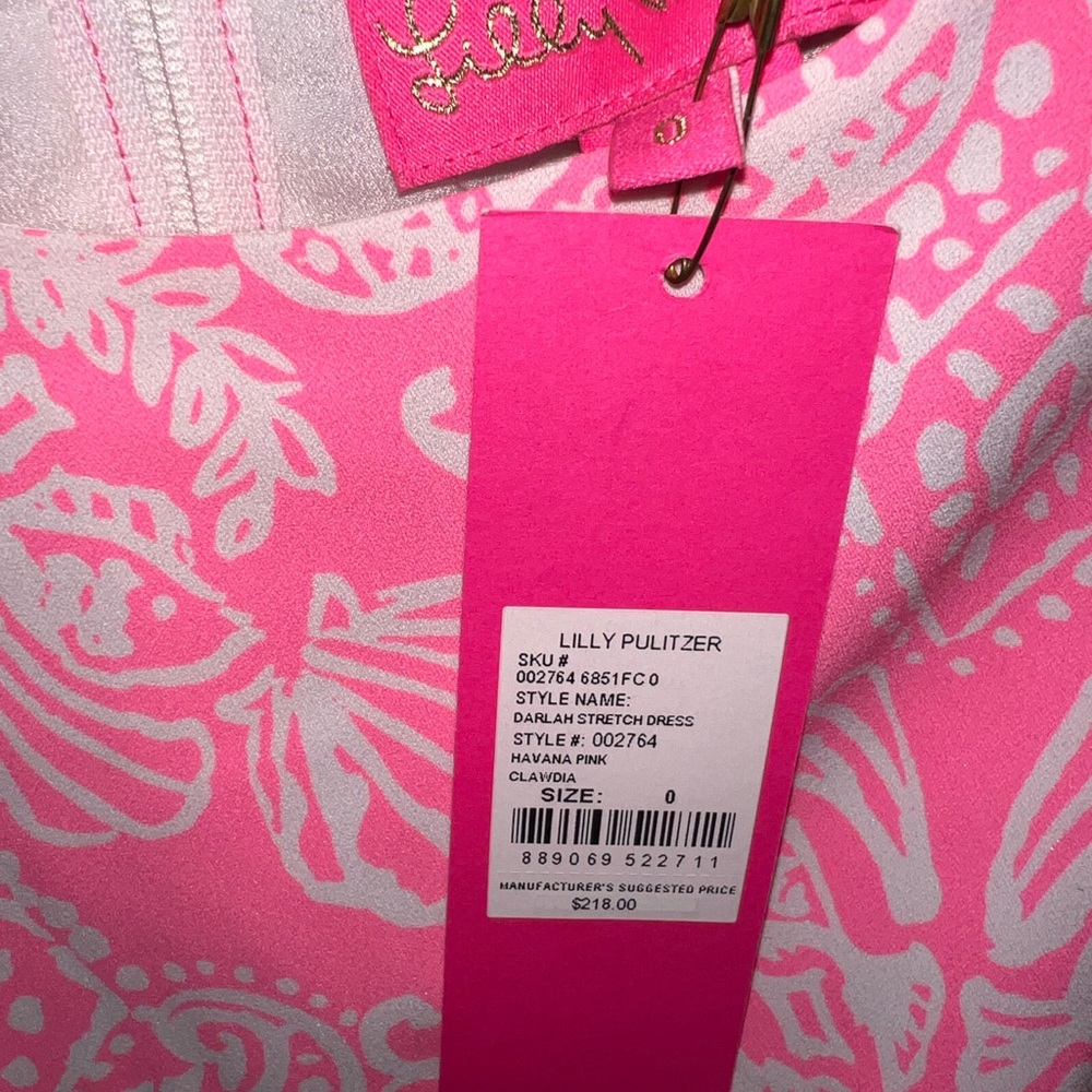 Lilly Pullitzer Darlah Pink Floral Ruffle Stretch Dress - Picture 5 of 5